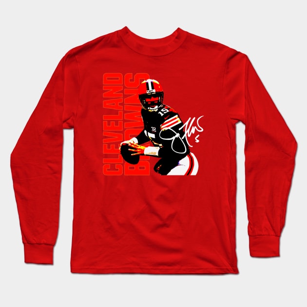 Cleveland Browns Joe flacco with autograph Long Sleeve T-Shirt by fadinstitute